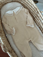 Lace Baby Girl Jumpsuit – Powder &amp; Salmon