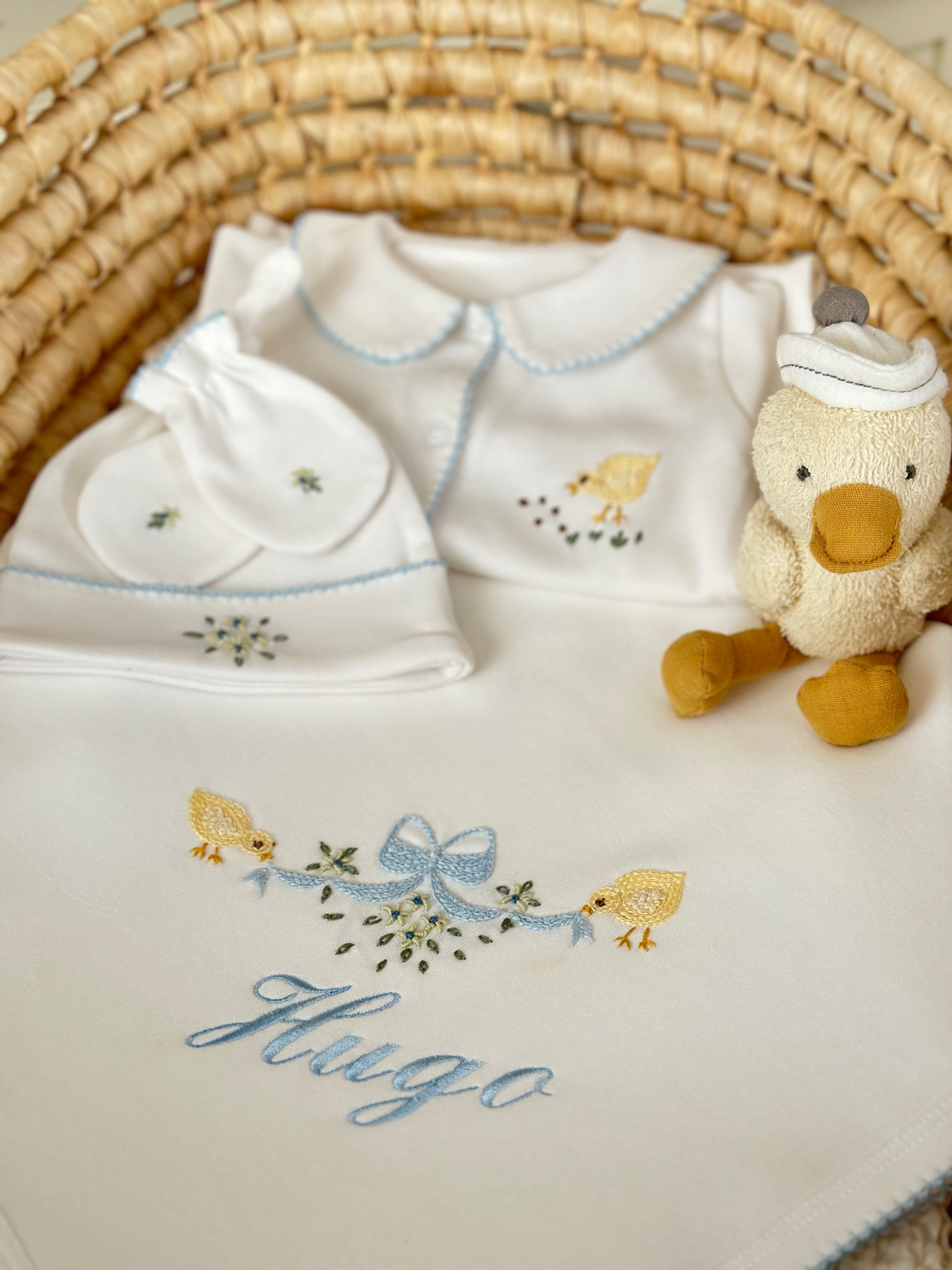 Little Chick Organik Yenidoğan Seti – Kroşeta Kenar Detaylı