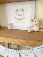 Rococo Embroidered Personalized Fabric Door Decoration | Named Baby Room Decor
