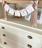 Personalized Machine Embroidered Baby Banner | Pennant | Door Decoration