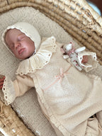 Somon Fisto Detaylı Kız Bebek Tulumu