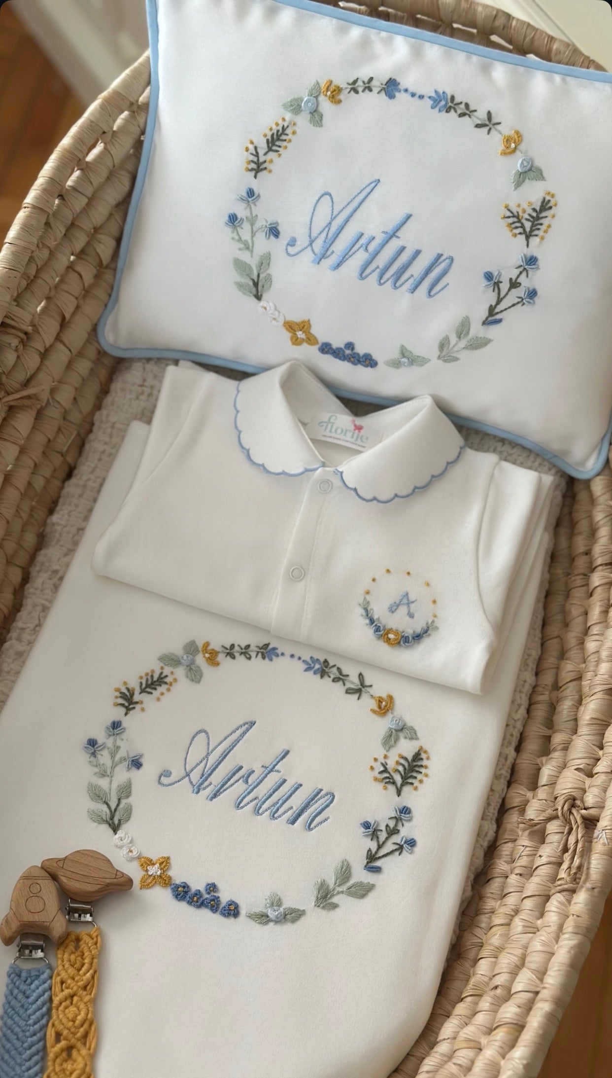 Kelebek Rüyası Hastane Çıkışı Seti Mavili