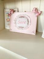 Rococo Embroidered Personalized Fabric Door Decoration | Named Baby Room Decor