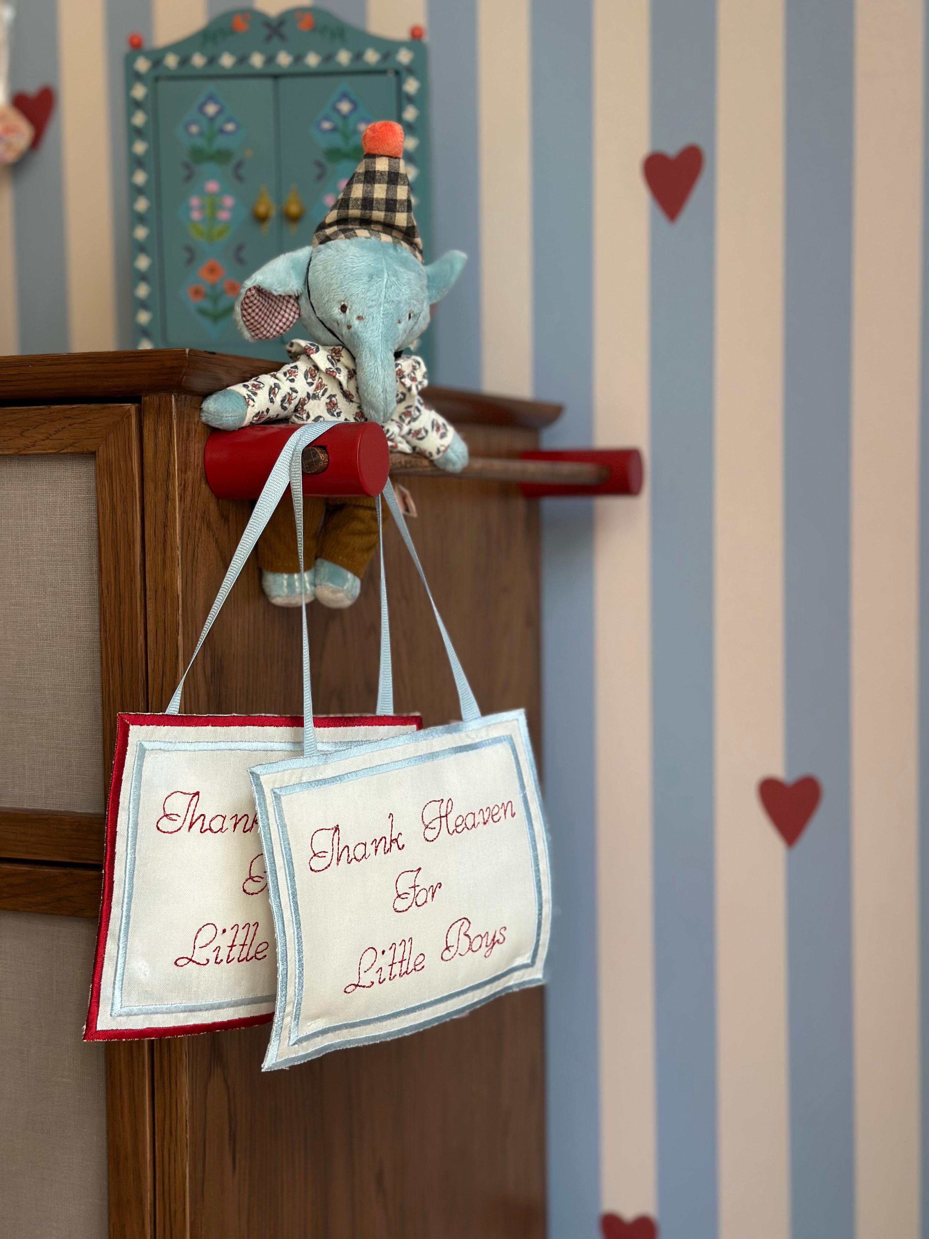 Personalized Linen "Baby Sleeping" Door Pillow