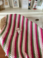 El Örgüsü Renkli Bebek Battaniyesi Pembe Tonları