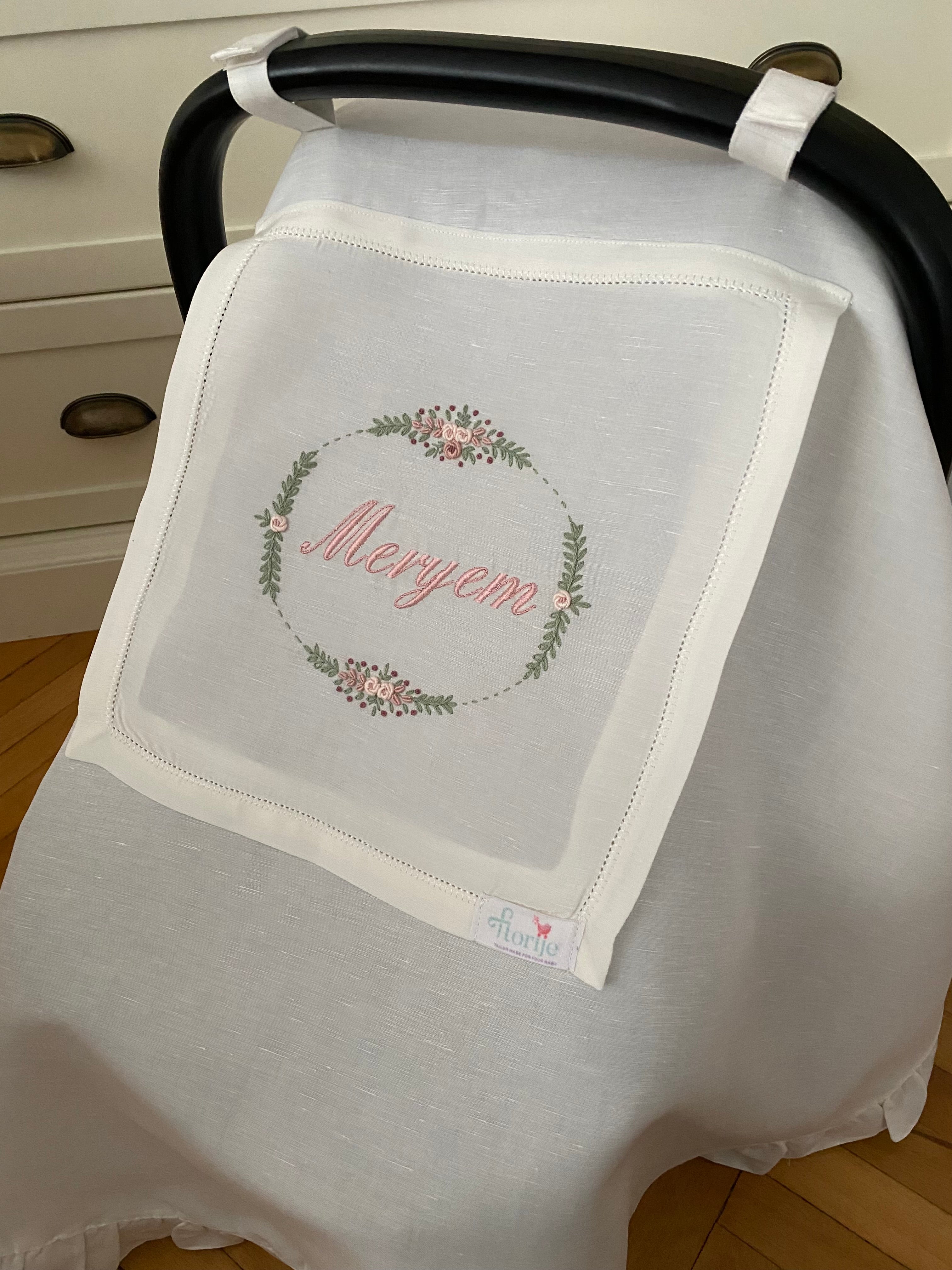 Dusty Rose Keten Puset Örtüsü Oval Model - Gül Kurusu