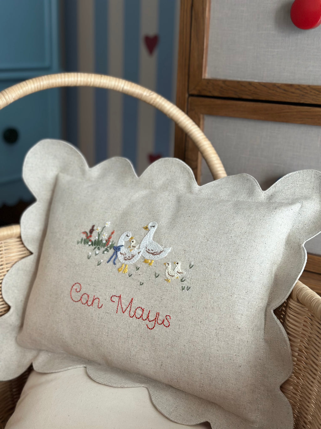 Duckling Keten Dilimli Bebek Yastığı