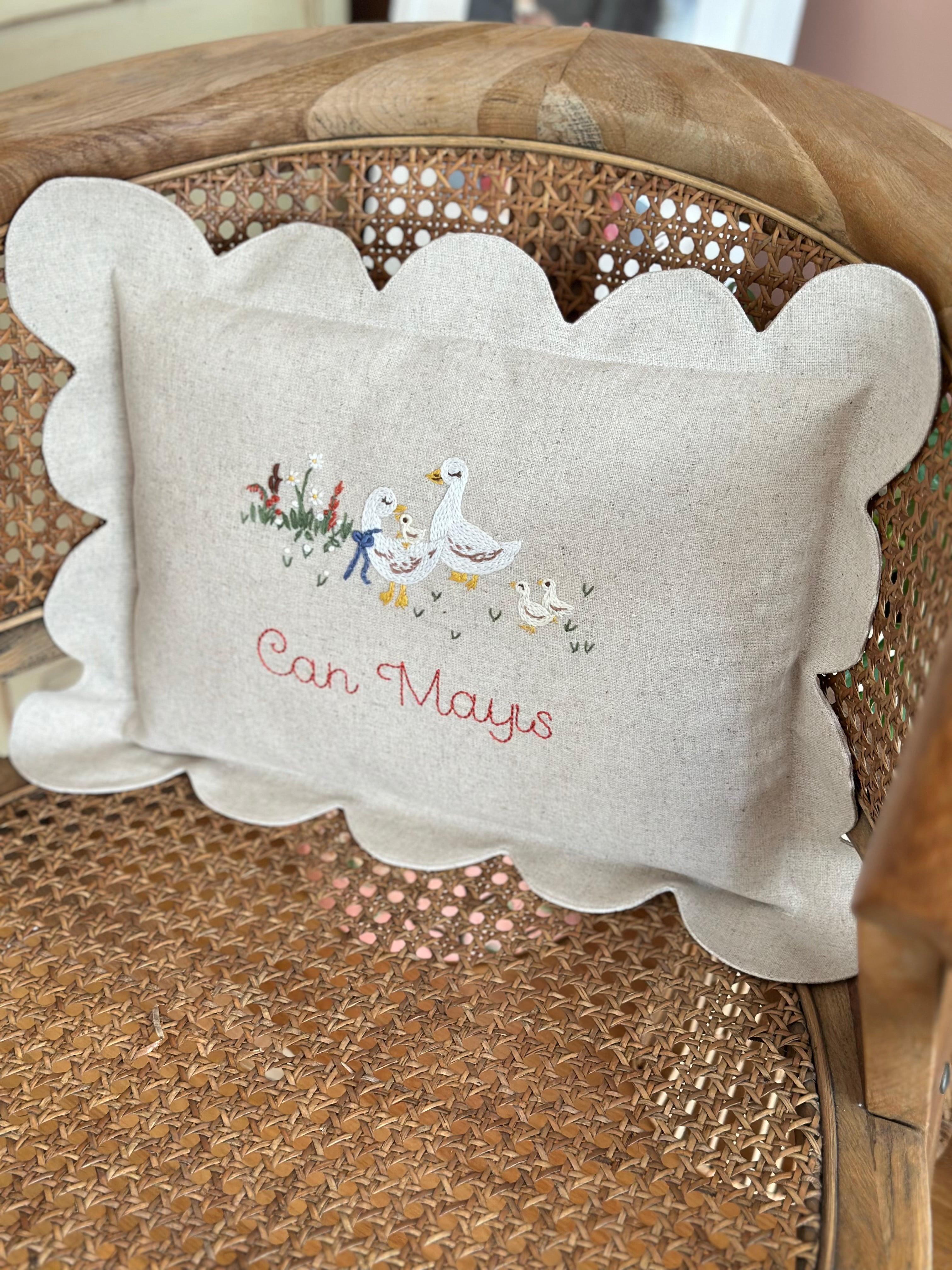 Duckling Keten Dilimli Bebek Yastığı
