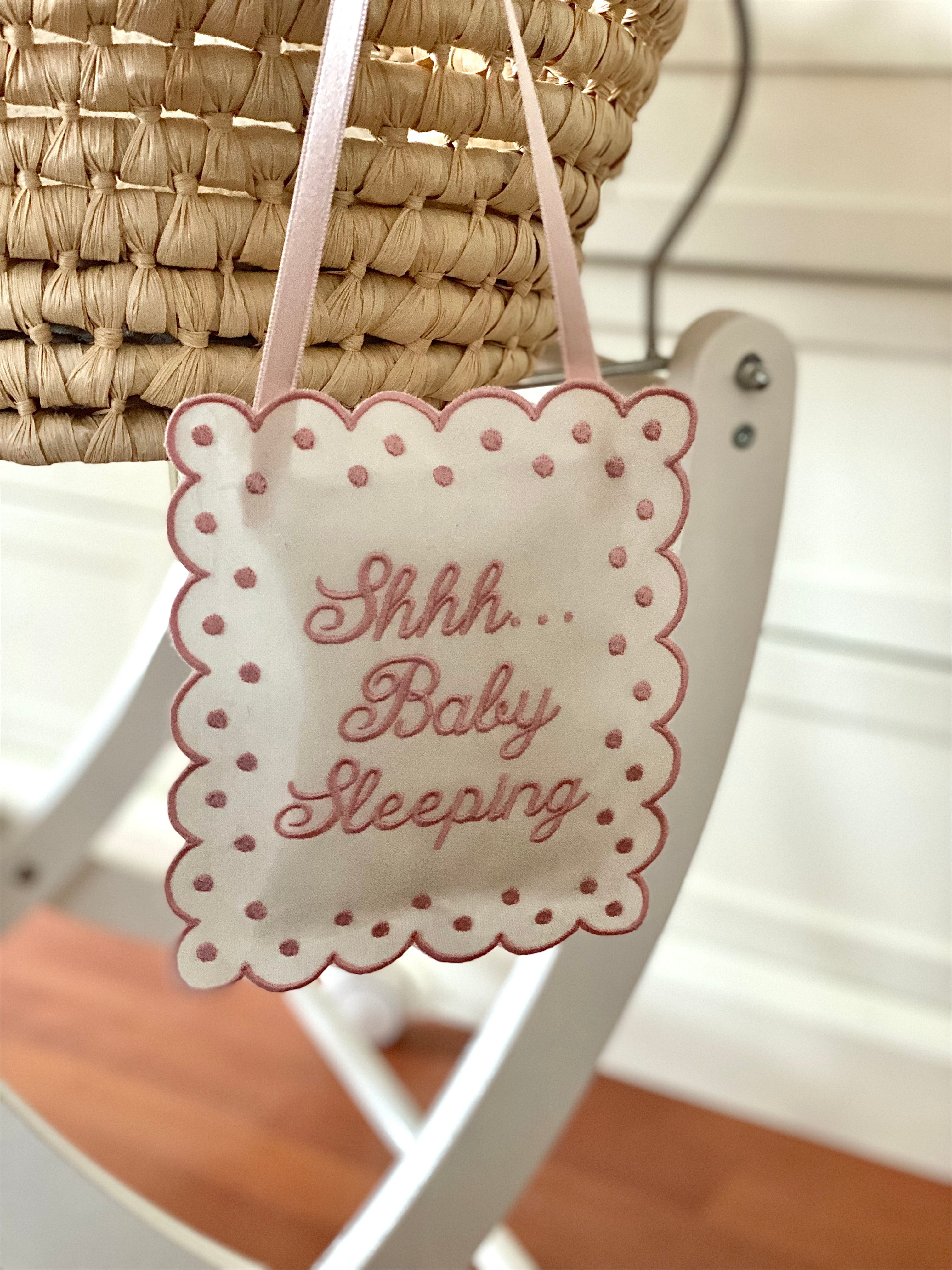 Kişiye Özel Keten “Baby Sleeping” Kapı Yastığı