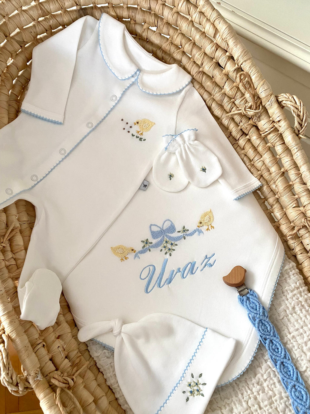 Little Chick Organik Yenidoğan Seti – Kroşeta Kenar Detaylı