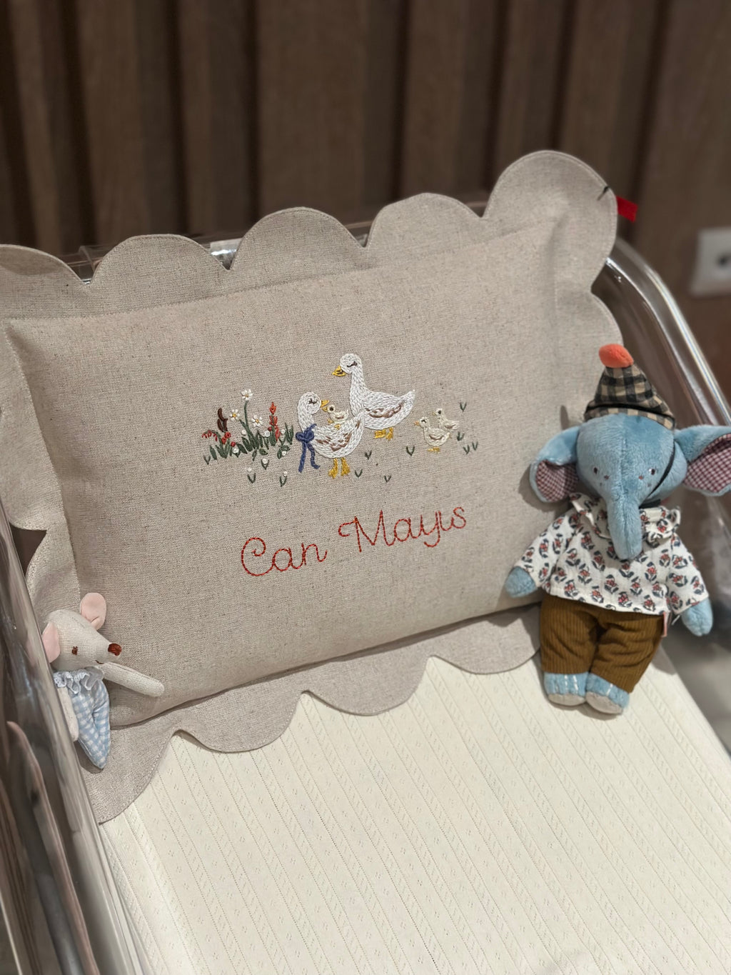 Duckling Keten Dilimli Bebek Yastığı