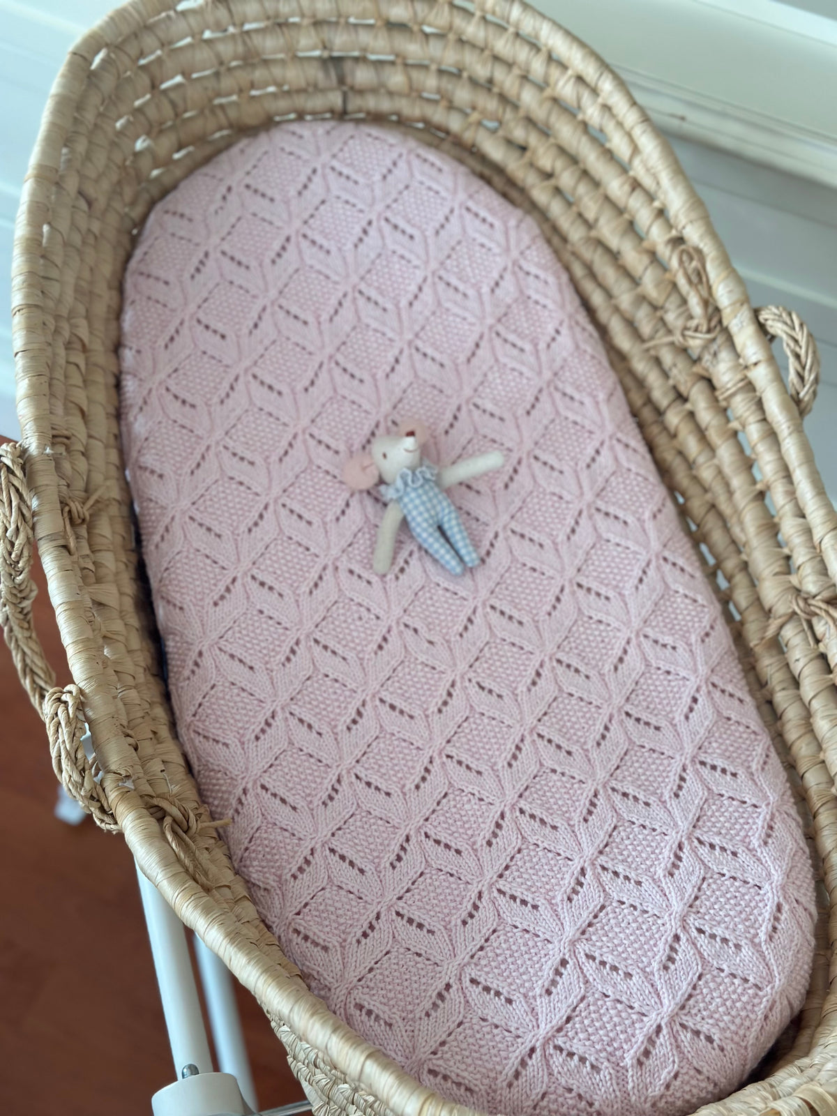 El Örgüsü Pembe Bebek Battaniyesi Baklava