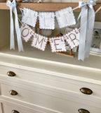 Personalized Machine Embroidered Baby Banner | Pennant | Door Decoration