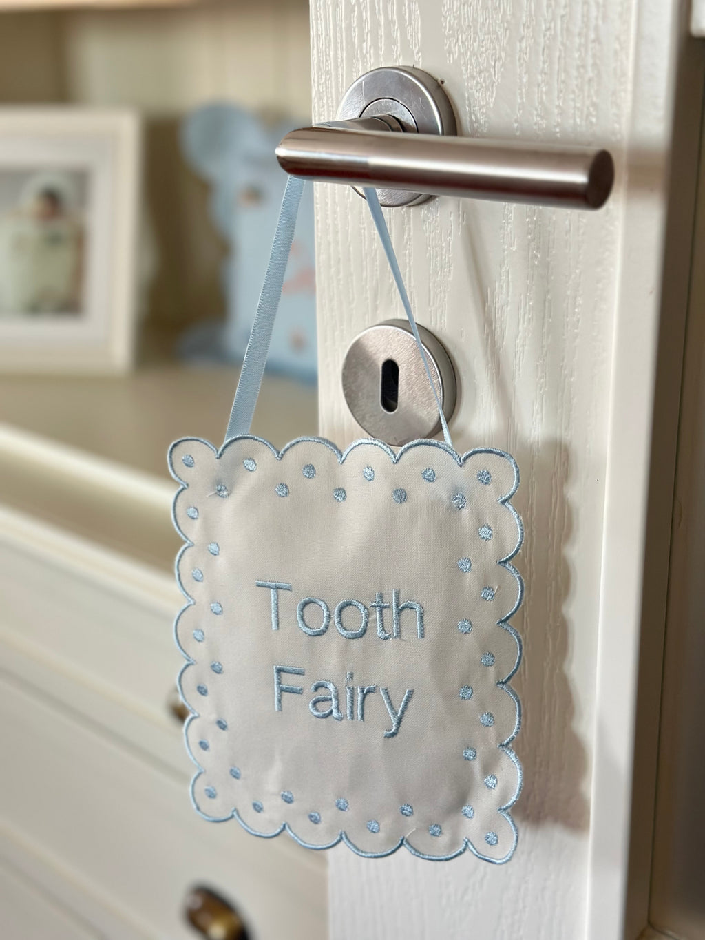 Personalized Linen Tooth Fairy Door Pillow | Tooth Fairy Pillow