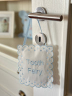Personalized Linen Tooth Fairy Door Pillow | Tooth Fairy Pillow