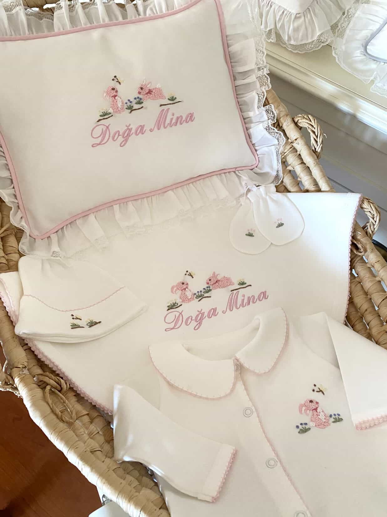 Rabbit Pink Organik Yenidoğan Seti