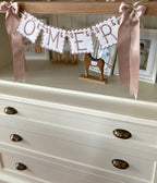 Personalized Machine Embroidered Baby Banner | Pennant | Door Decoration