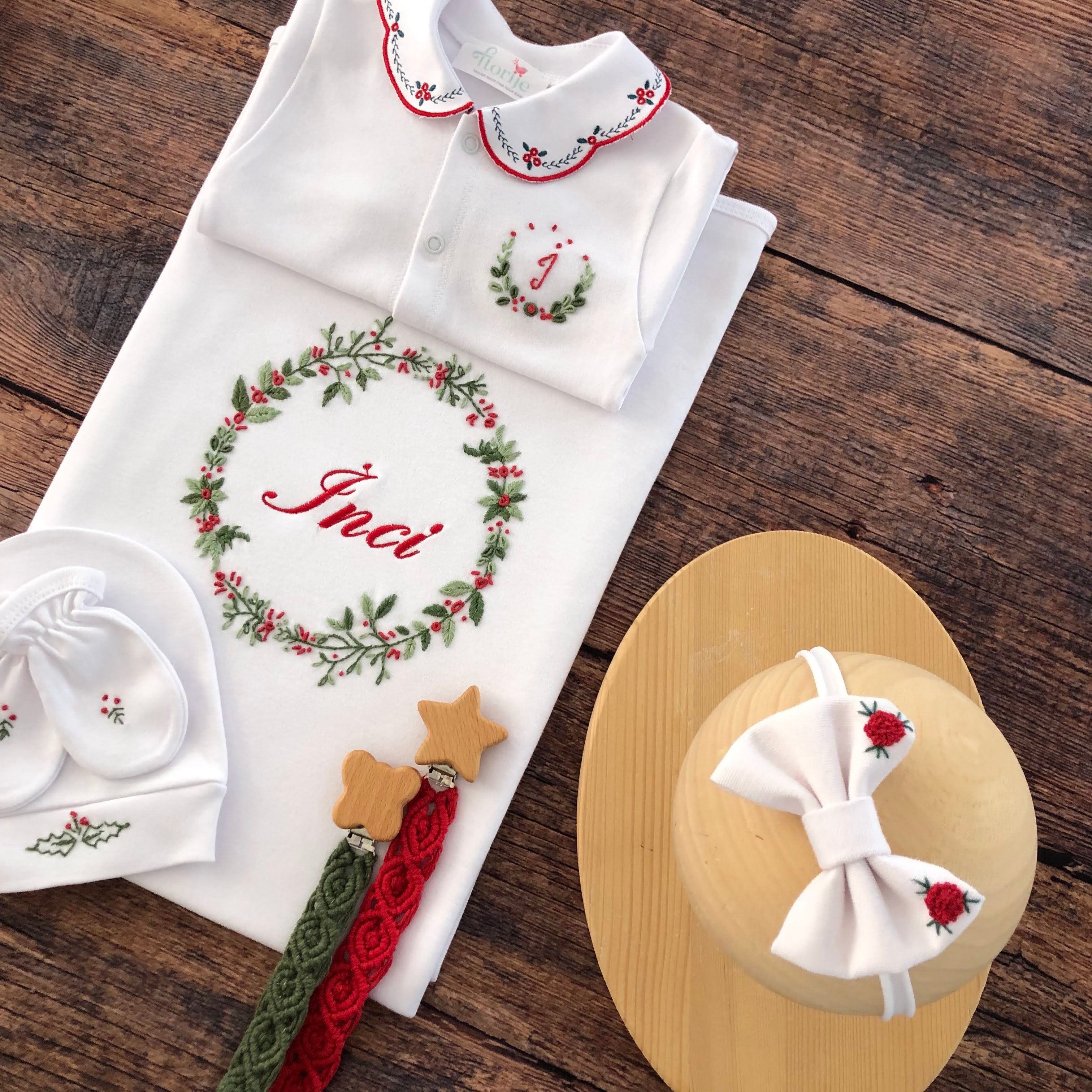 Yeni Yıl Temalı Çelenk Hastane Çıkış Seti