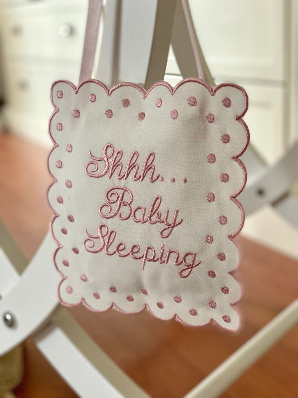Kişiye Özel Keten “Baby Sleeping” Kapı Yastığı