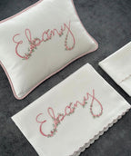 Personalized Rococo Embroidered Baby Pillow