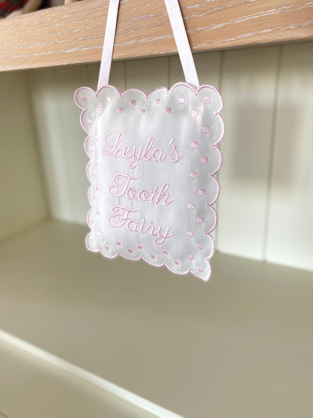 Personalized Linen Tooth Fairy Door Pillow | Tooth Fairy Pillow