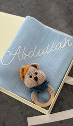 İsme Özel Müslin Battaniye Mavi