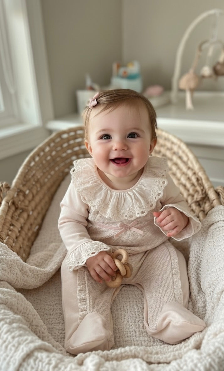 Somon Fisto Detaylı Kız Bebek Tulumu