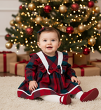 Elora– Red Plaid Baby Girl Dress | Christmas Dress 6-24 Months