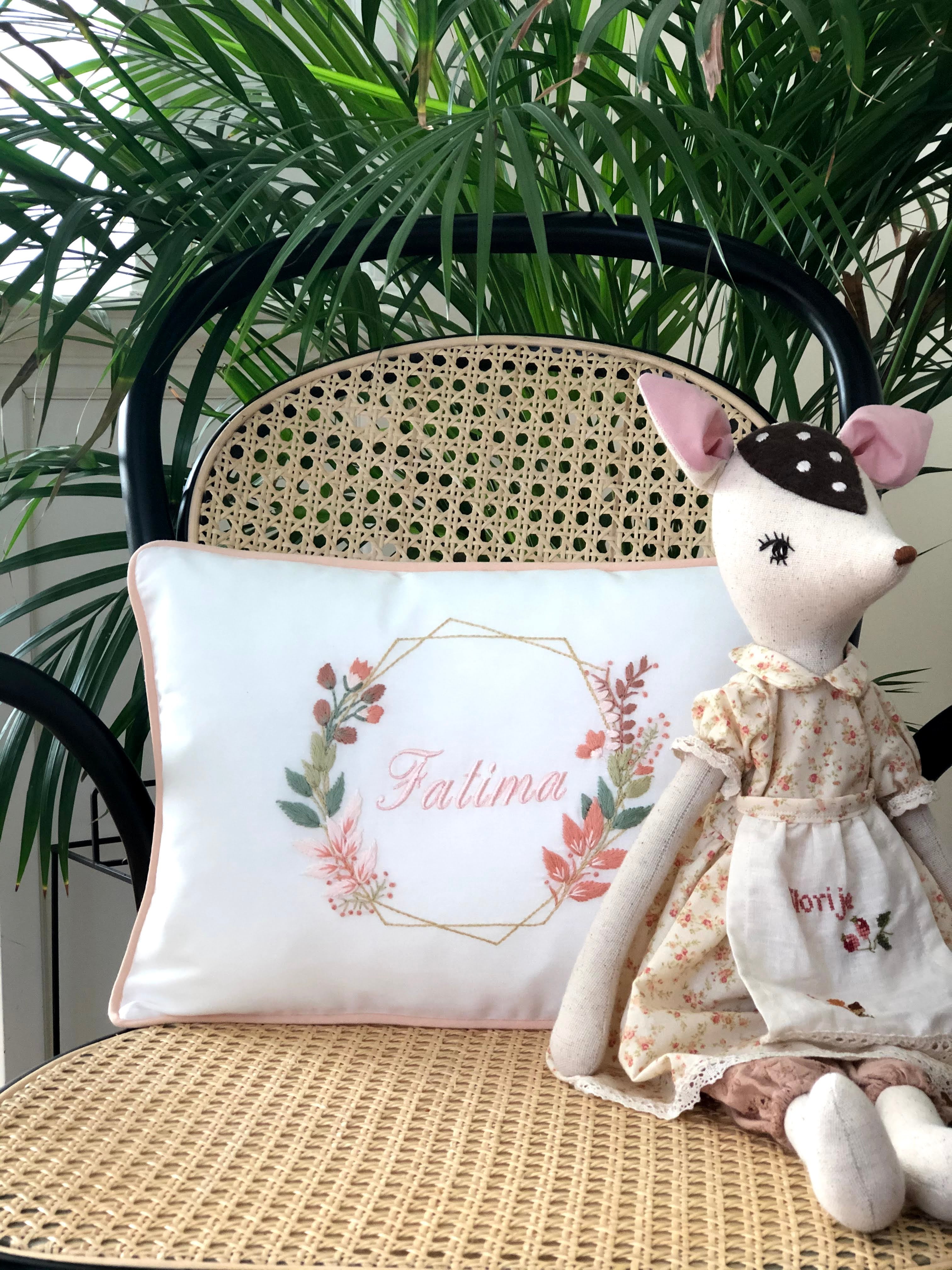 Geometry Model Decorative Baby Pillow - Salmon