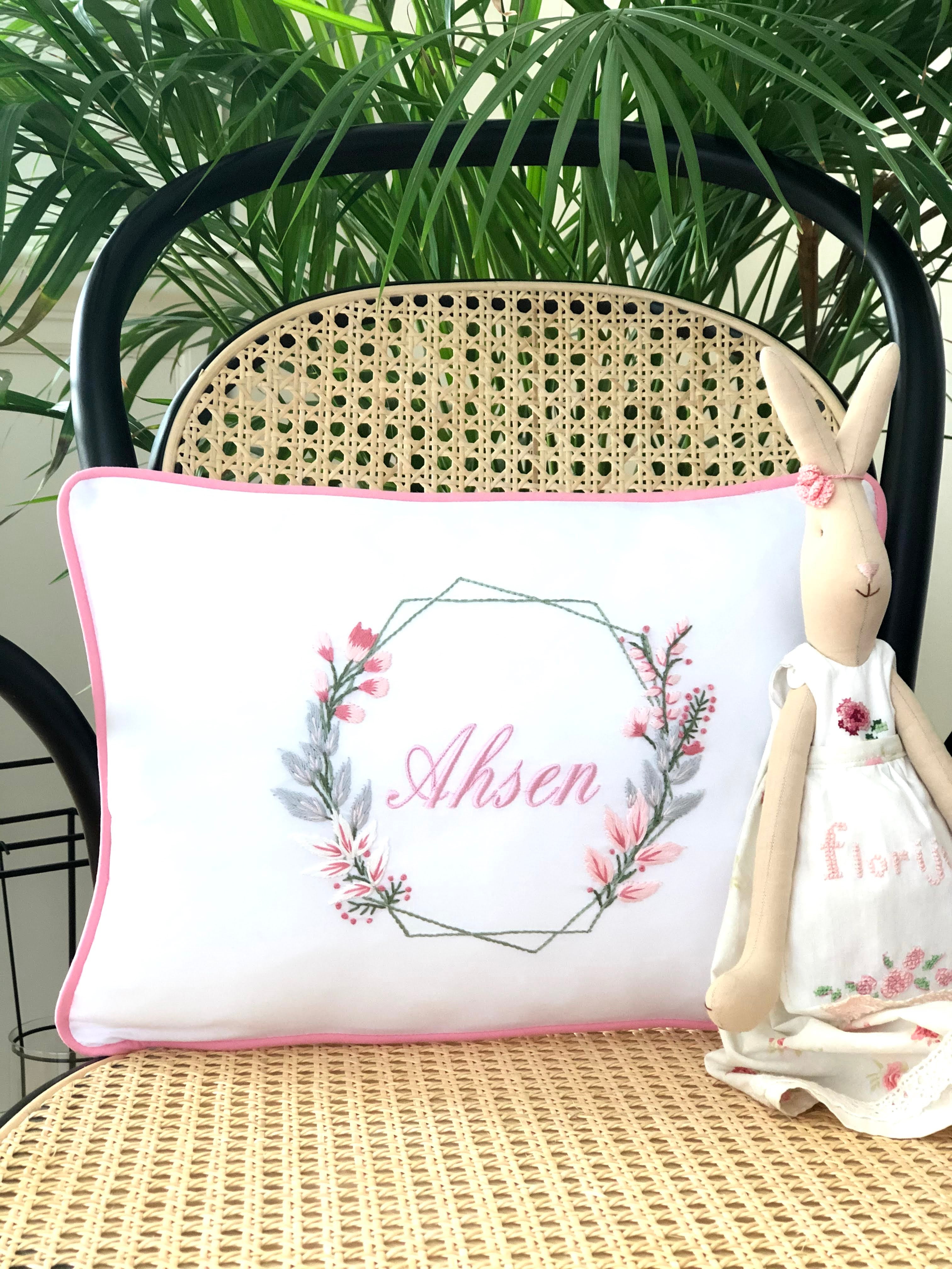 Geometry Pattern Decorative Baby Pillow - Pink