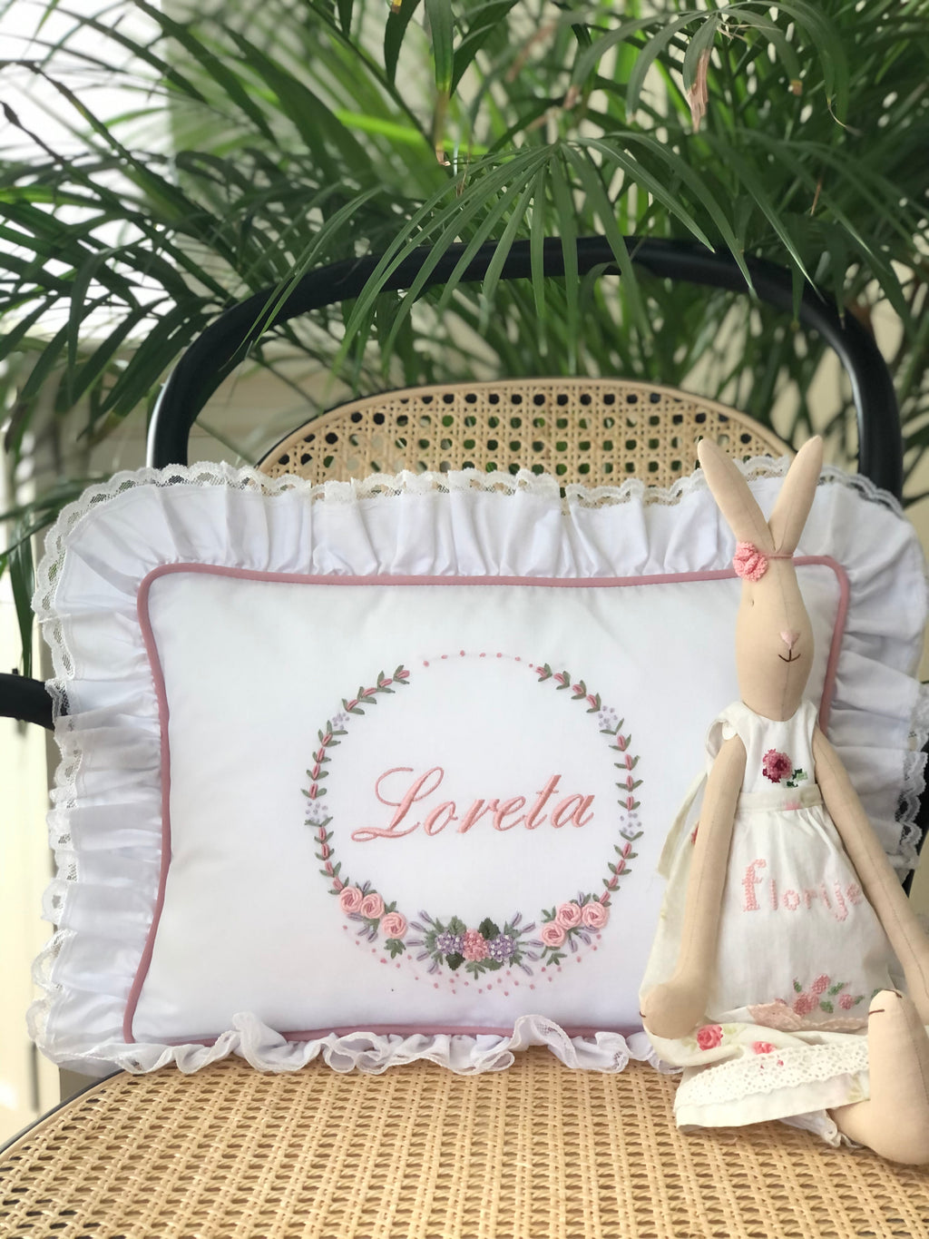 Hydrangea Model Decorative Baby Pillow - Dried Rose