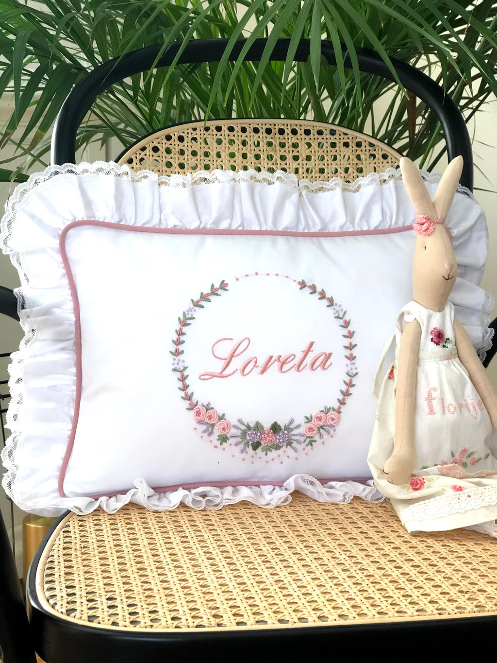 Hydrangea Model Decorative Baby Pillow - Dried Rose