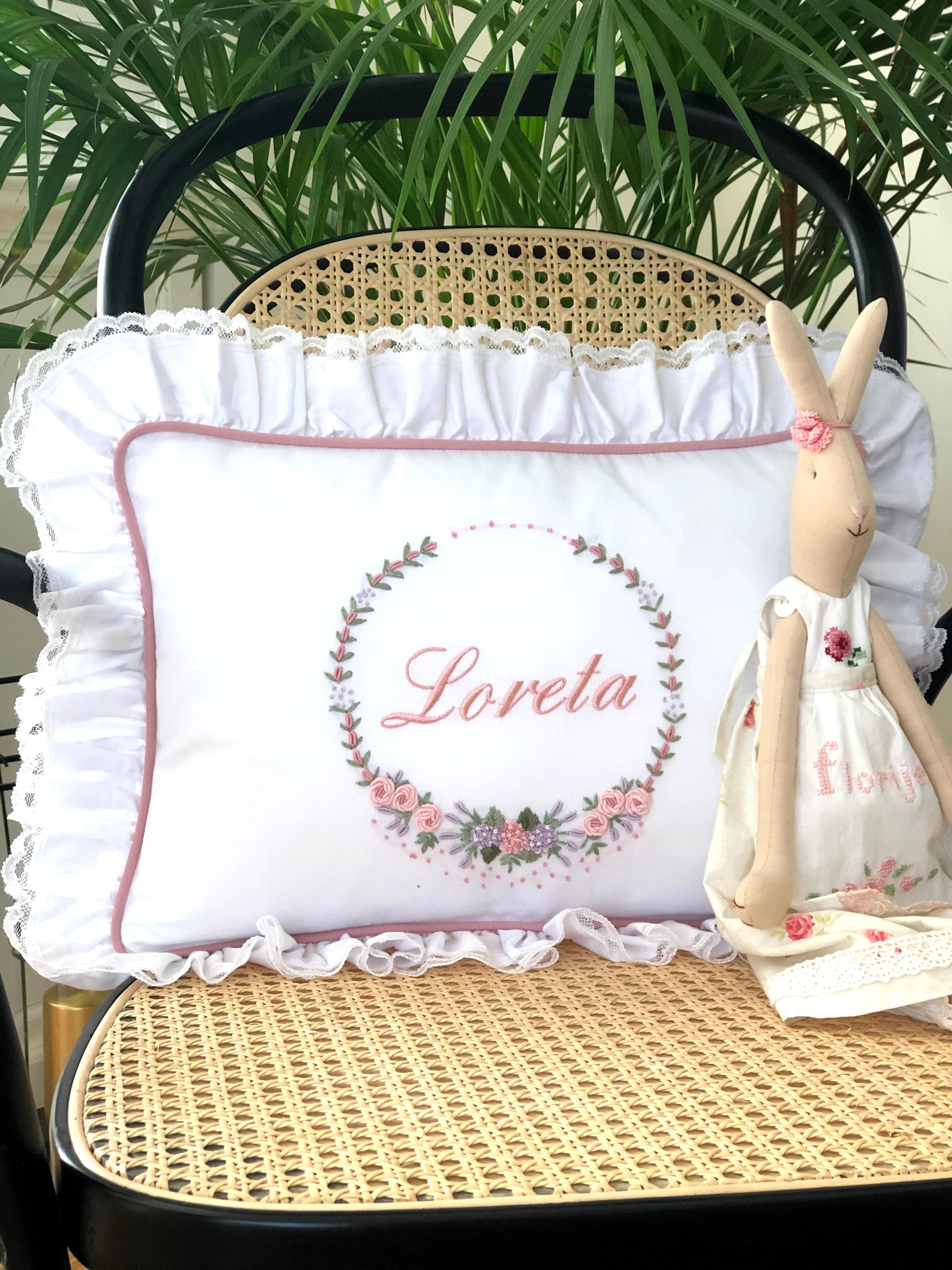 Hydrangea Model Decorative Baby Pillow - Dried Rose