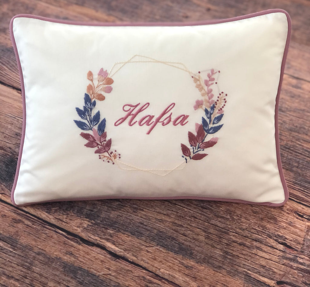 Geometri Model Dekoratif Bebek Yastığı - Gül Kurusu