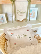 Kişiye Özel El İşi İsimli Keten Bebek Banner / Kapı Süsü