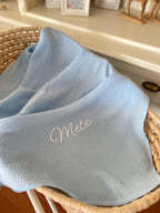 İsme Özel Müslin Battaniye Mavi