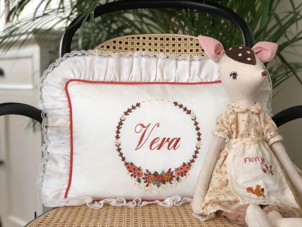 Hydrangea Model Decorative Baby Pillow - Tile