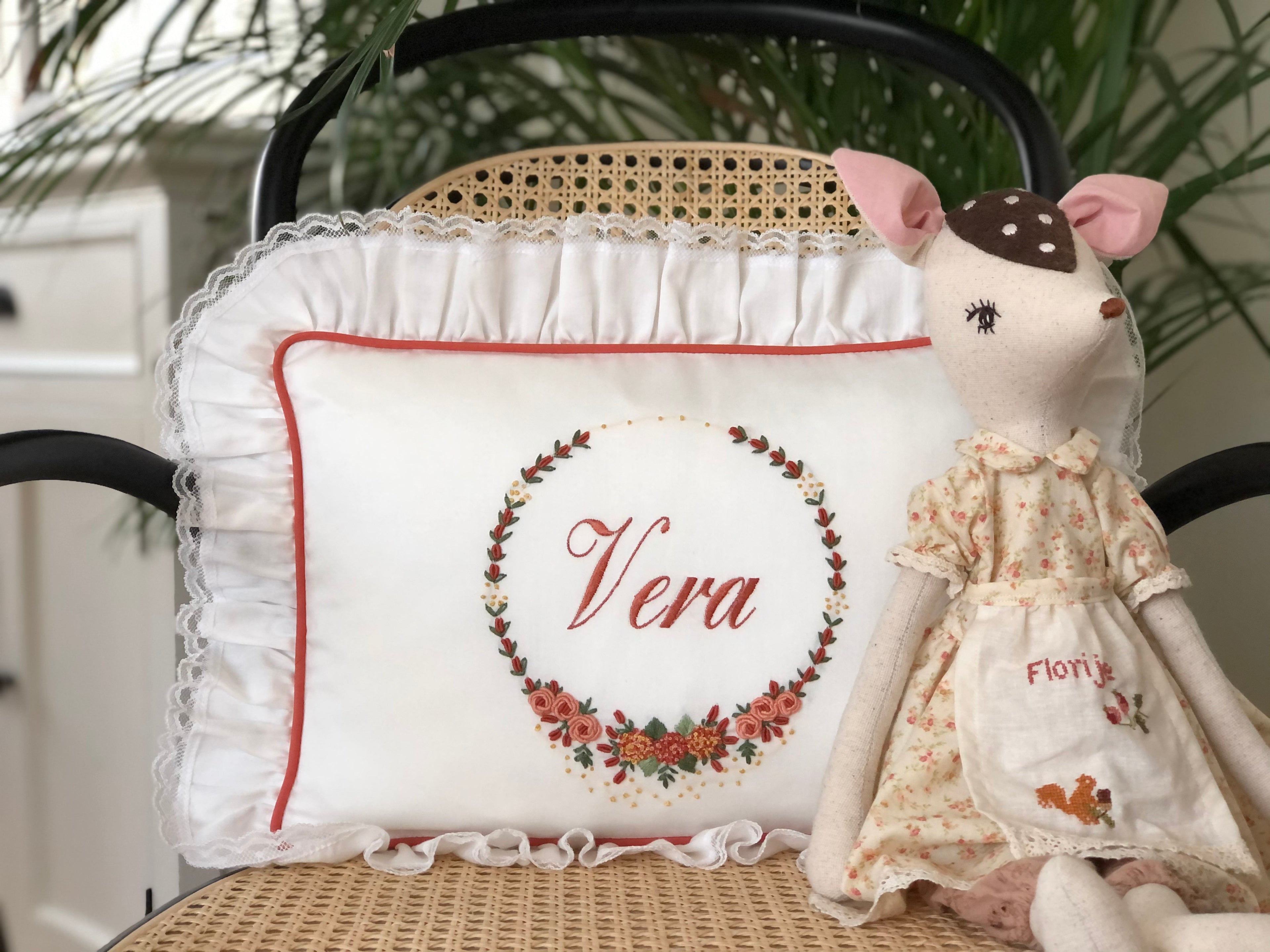 Hydrangea Model Decorative Baby Pillow - Tile