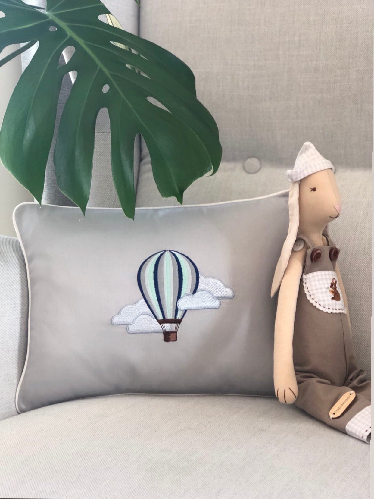 Balloon Embroidered Decorative Baby Pillow