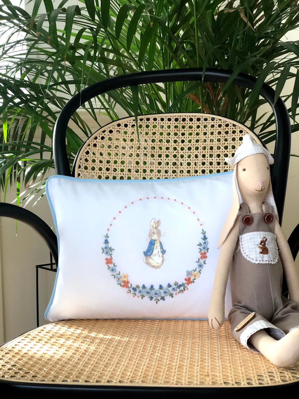 Floral Model Peter Rabbit Decorative Baby Pillow