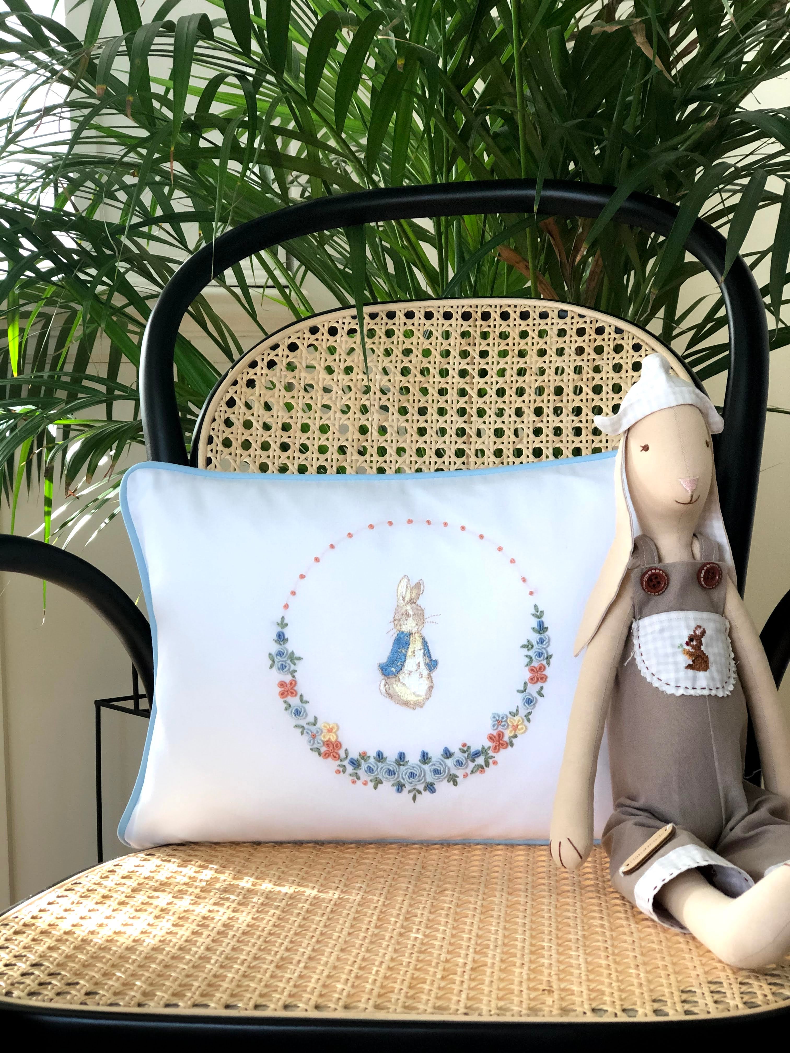 Floral Model Peter Rabbit Decorative Baby Pillow