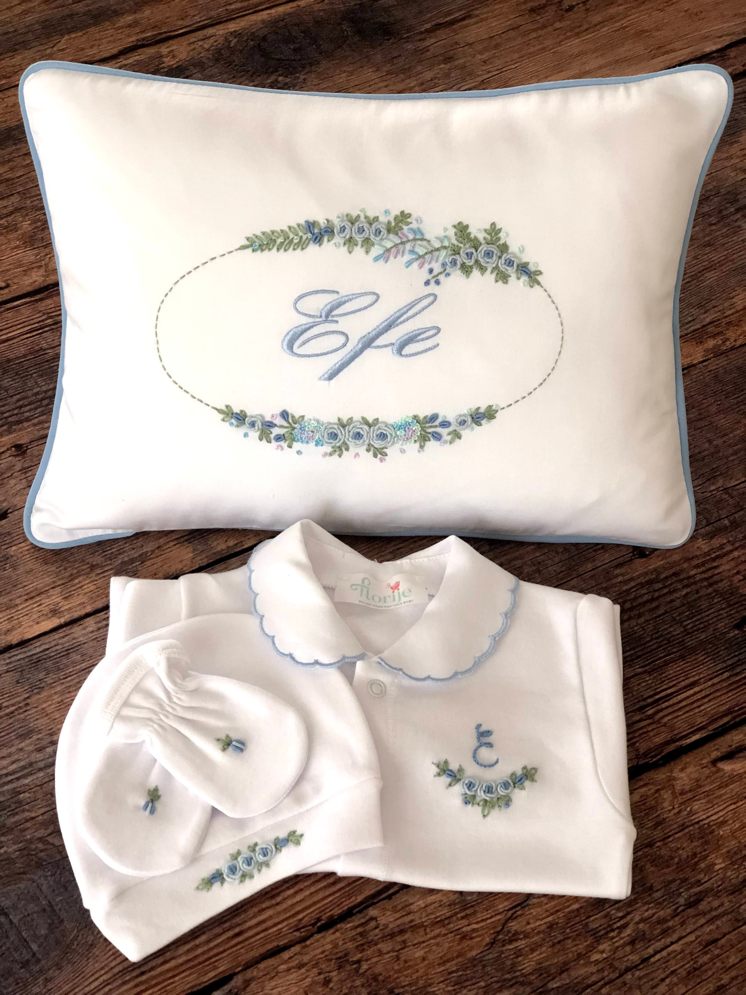 Belcekız Model Decorative Baby Pillow - Blue