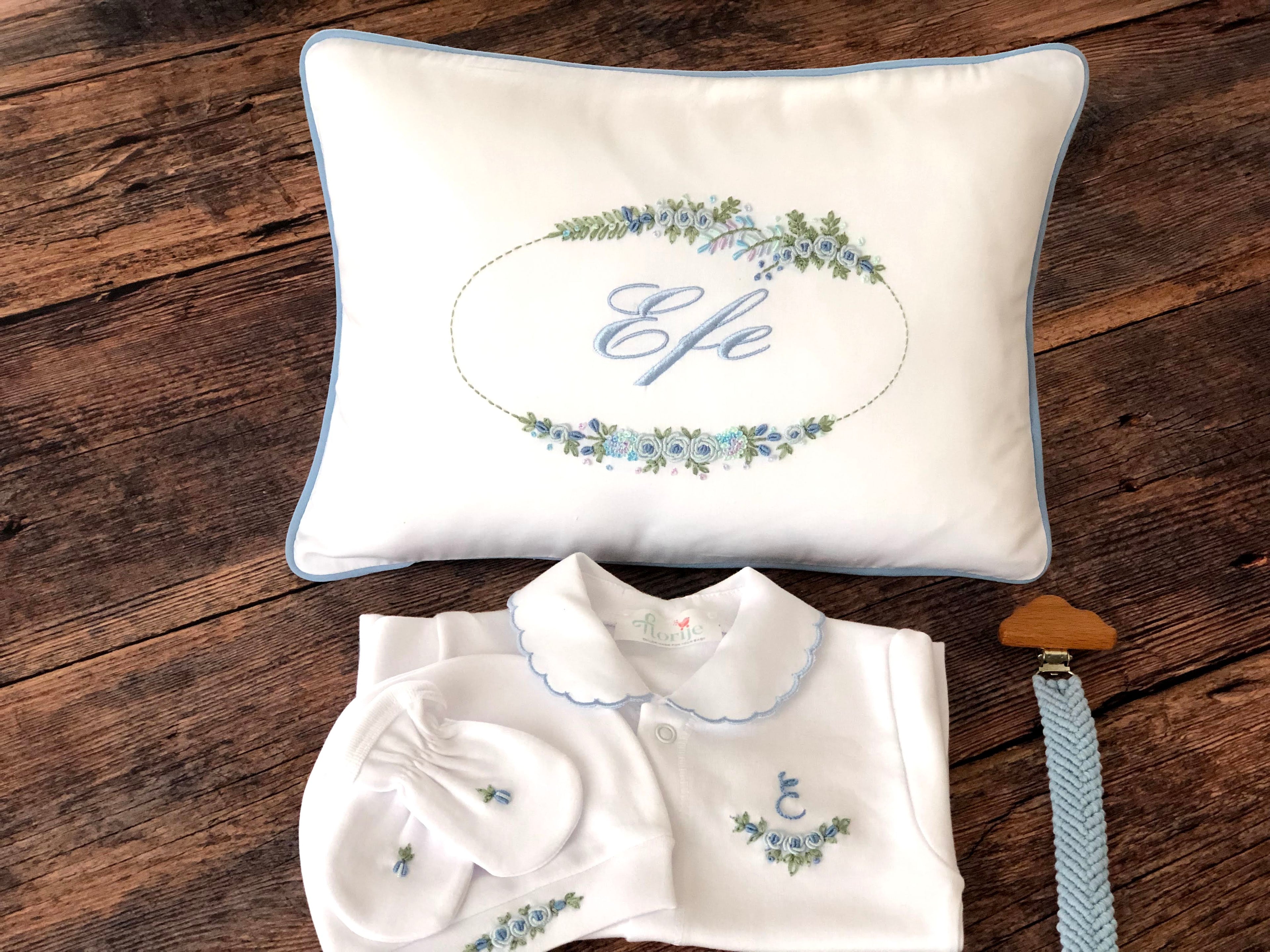 Belcekız Model Decorative Baby Pillow - Blue