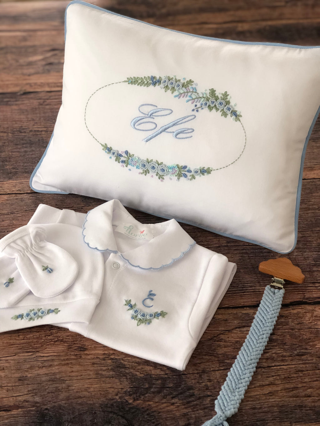 Belcekız Model Decorative Baby Pillow - Blue