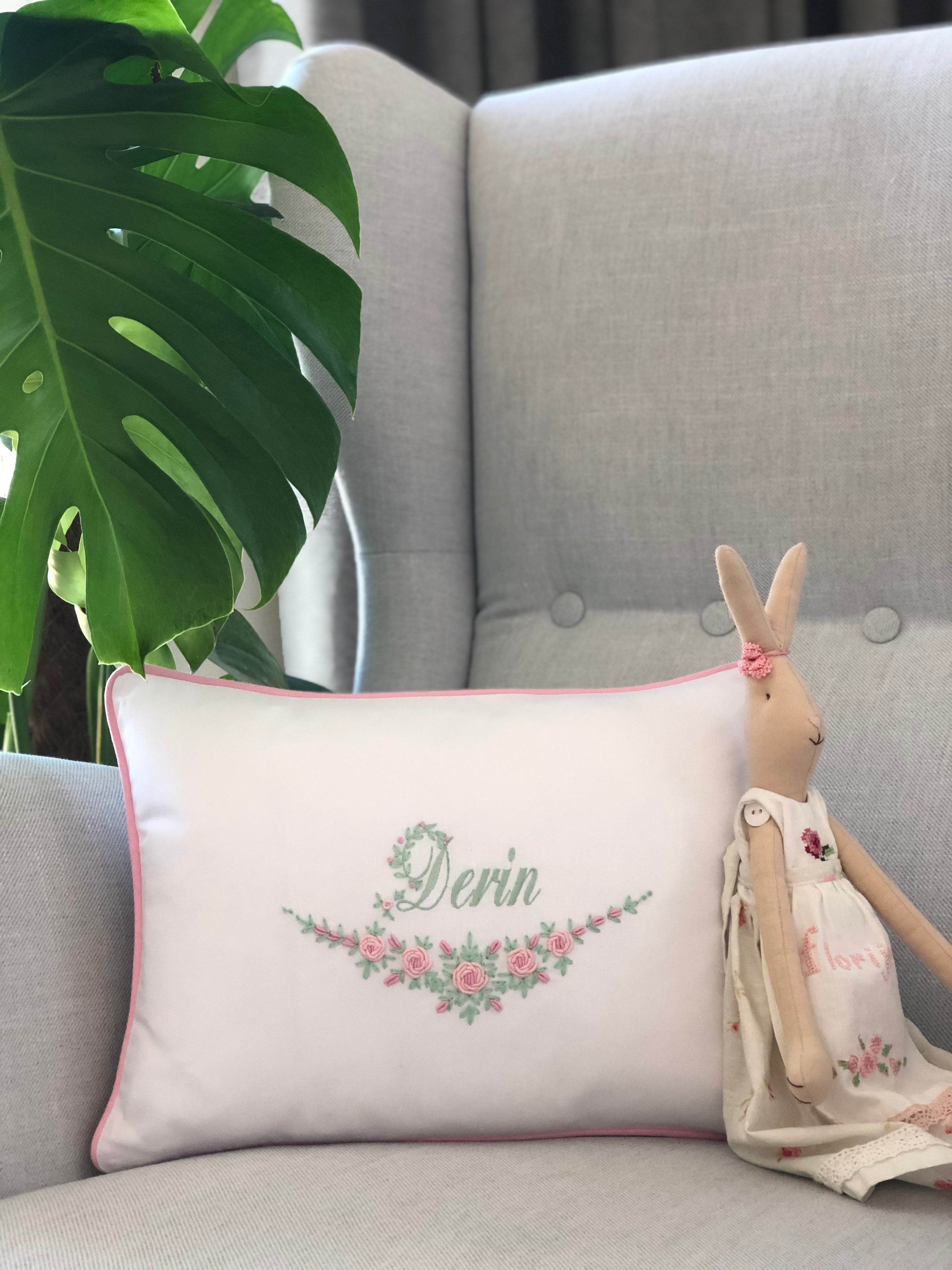 Half Moon Decorative Baby Pillow - Pink/Mint