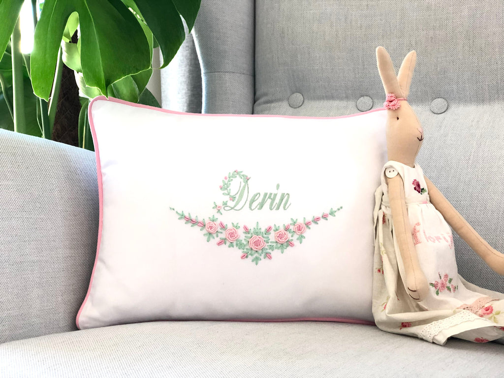 Half Moon Decorative Baby Pillow - Pink/Mint