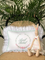 Hydrangea Decorative Baby Pillow - Pink/Mint