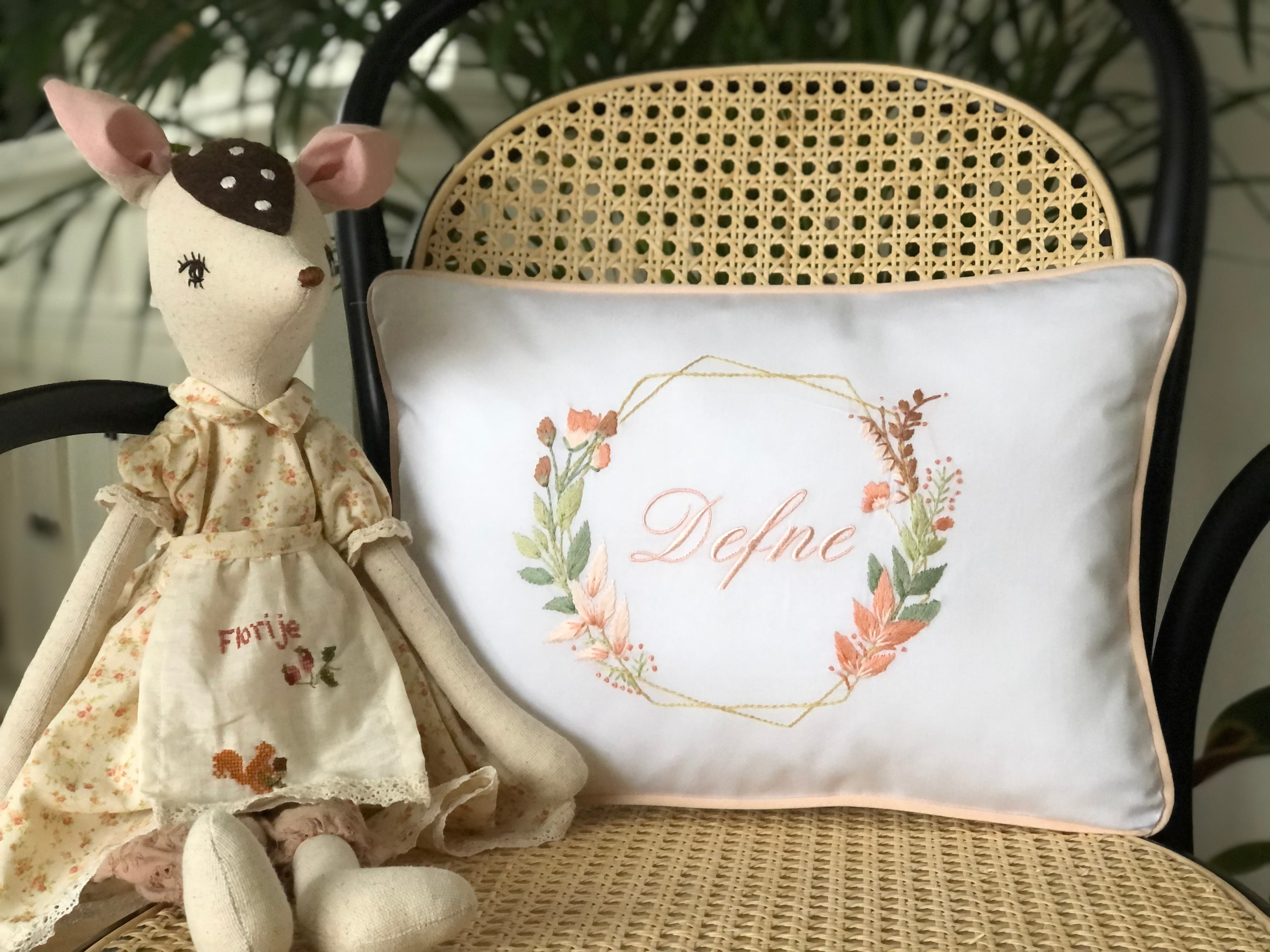 Geometry Model Decorative Baby Pillow - Salmon