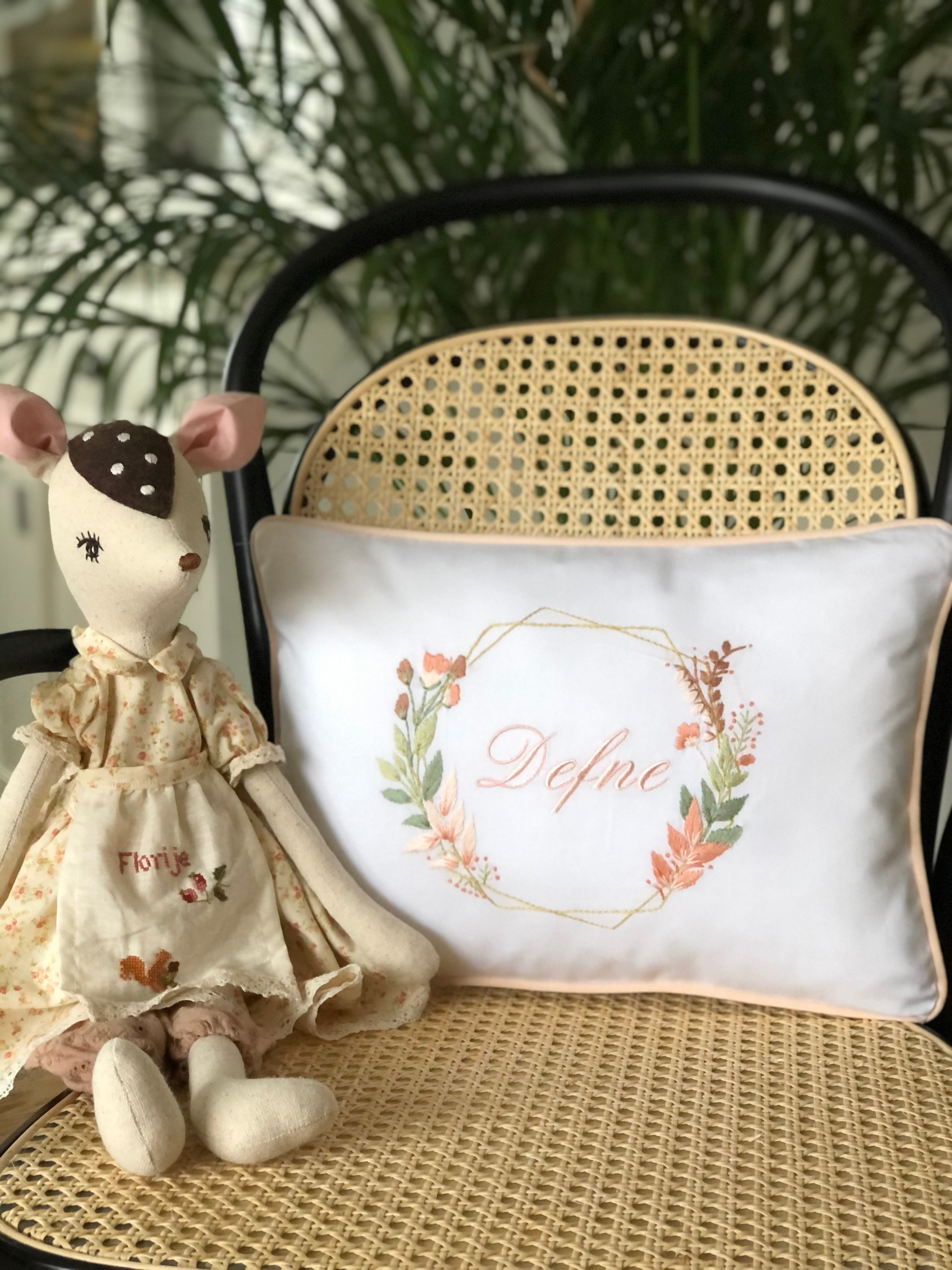 Geometry Model Decorative Baby Pillow - Salmon