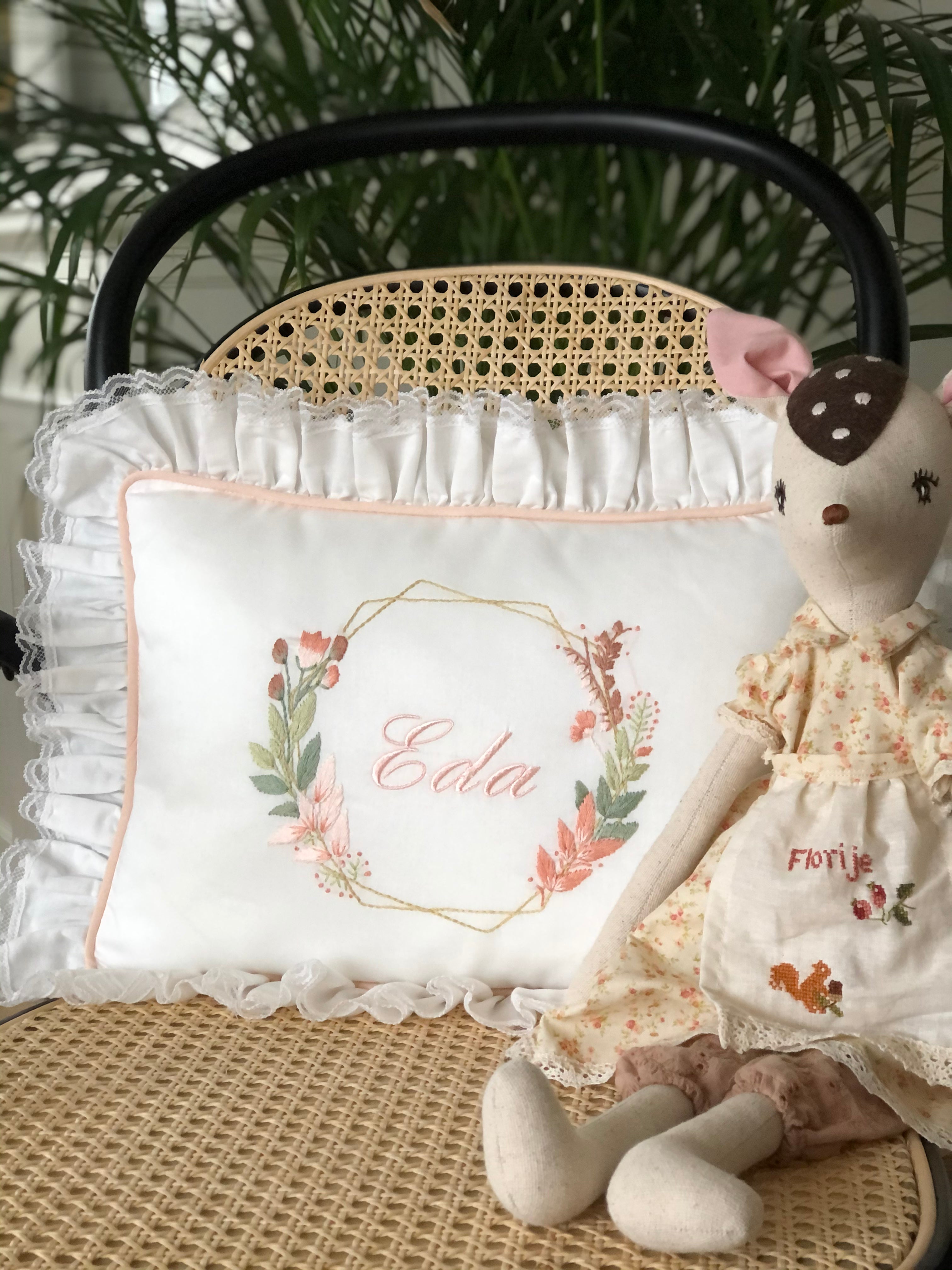 Geometry Model Decorative Baby Pillow - Salmon